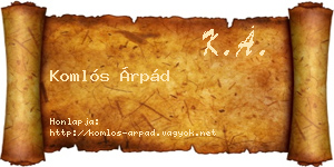 Komlós Árpád névjegykártya